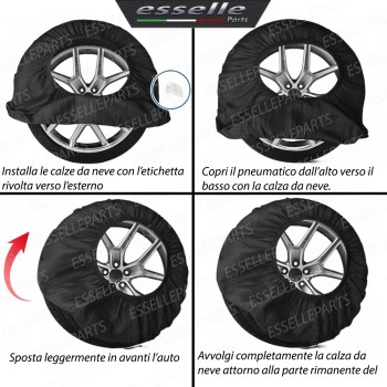 Calze da Neve Omologate per Auto Dimensione 165/60 R13
