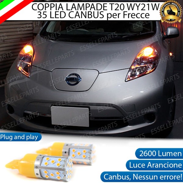 Coppia Lampade T20 WY21W 35 LED CANBUS PER FRECCE DIREZIONALI Anteriori PER NISSAN LEAF