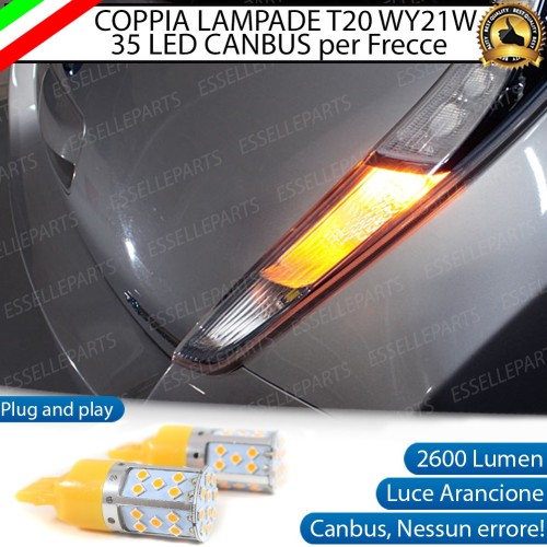 Coppia Lampade T20 WY21W 35 LED CANBUS PER FRECCE DIREZIONALI POSTERIORI PER NISSAN LEAF