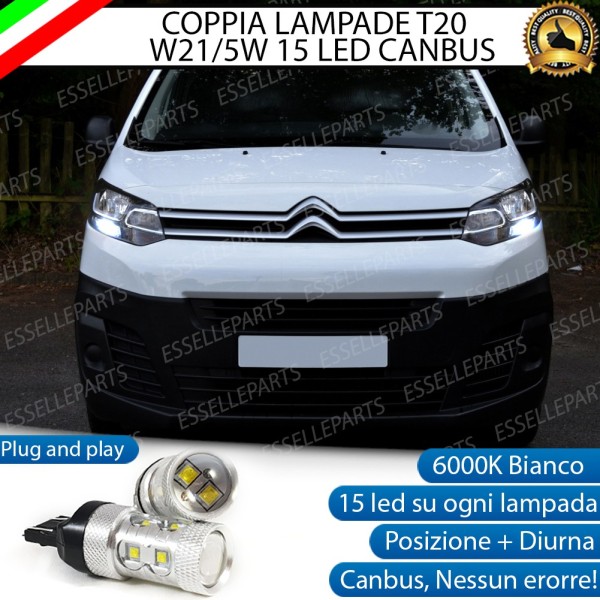 Luci DIURNE T20 Led Canbus CITROEN JUMPY III Luce Bianca No Error
