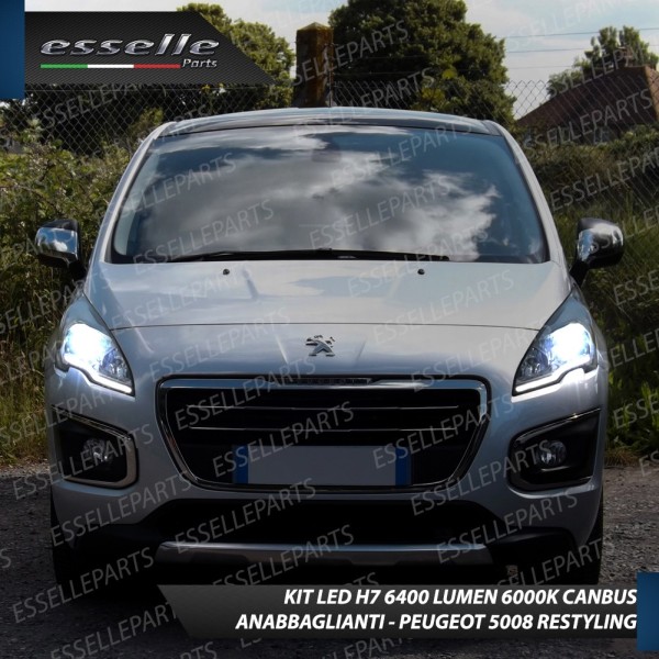 Kit Full LED H7 6400 Lumen 6000K bianco Anabbaglianti Peugeot 5008 Restyling