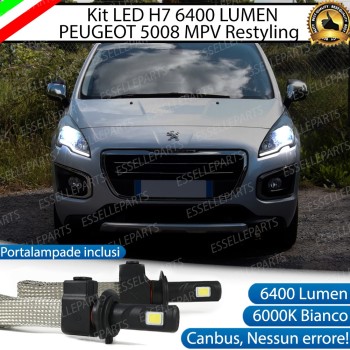 Kit Full LED H7 6400 Lumen 6000K bianco Anabbaglianti Peugeot 5008 Restyling