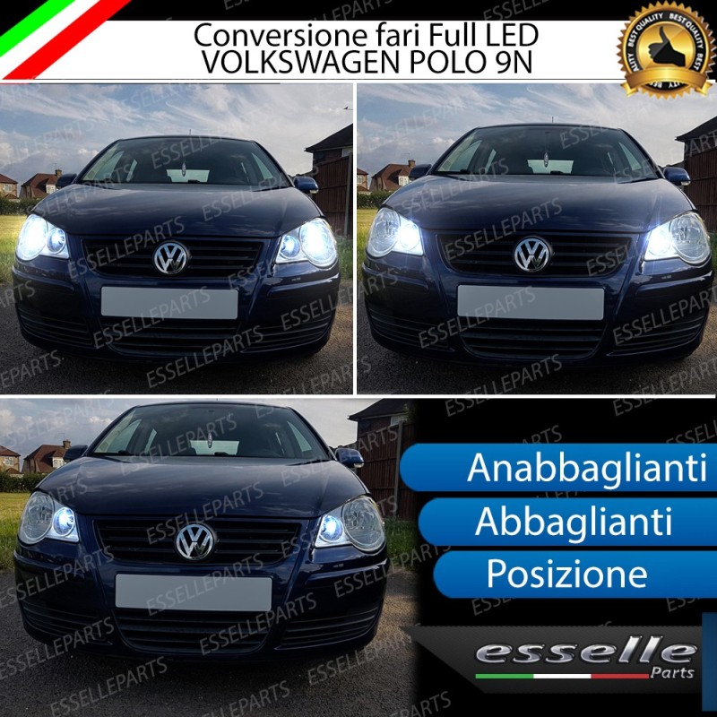 Conversione Fari Full LED 6000K bianco VW Polo 9N Restyling Dal 2006