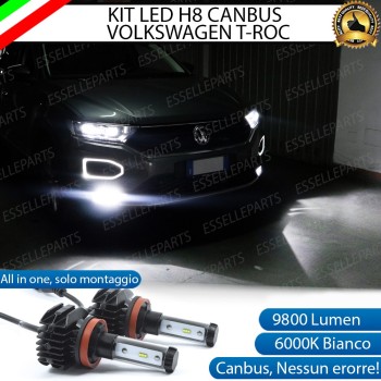 Kit Full LED H8 9800 Lumen 6000K bianco Fendinebbia per VW T-ROC