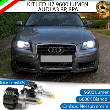 Kit Full LED H7 9600 Lumen 6000K bianco Anabbaglianti AUDI A3 8P PRE-RESTYLING