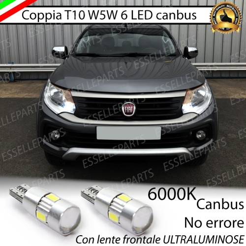 Lampade T10 W5W Canbus 6 LED no error luci posizione FIAT FULLBACK