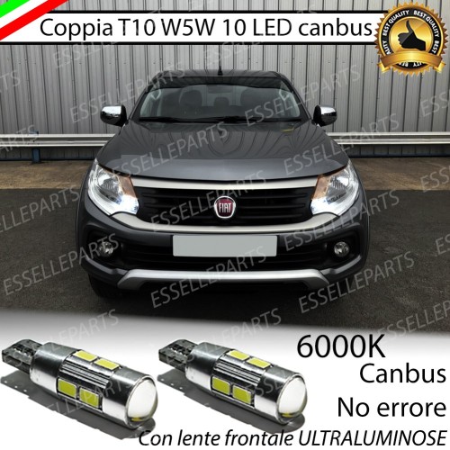 Lampade T10 W5W Canbus 10 LED no error luci posizione FIAT FULLBACK
