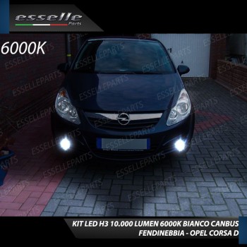 Kit Full LED H3 10000 Lumen 6000K bianco Fendinebbia OPEL CORSA D Fino al 2010 Kit Full LED H3 10000 Lumen 6000K bianco Fendinebbia OPEL CORSA D Fino al 2010