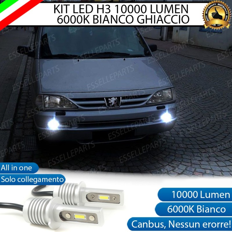 Luci Fendinebbia H3 LED COB 900 LUMEN Peugeot 806 CON LENTE FRONTALE