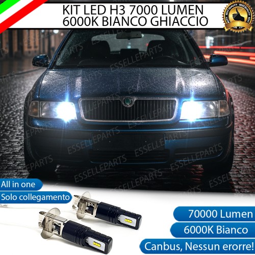 Kit LED H3 Skoda Superb MK1 CANBUS 7000 Lumen Abbaglianti