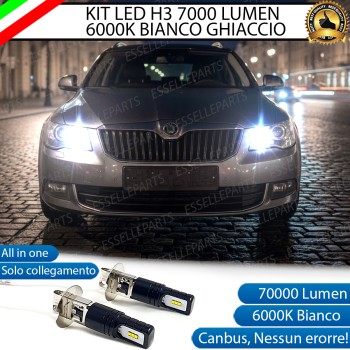 Kit LED H3 Skoda Superb MK2 CANBUS 7000 Lumen Abbaglianti
