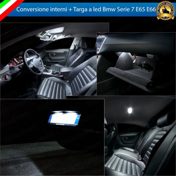 Kit LED interni + Luci targa LED 6000K Luce Bianca Canbus Bmw Serie 7 E65 E66