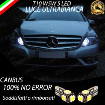 Coppia luci posizione T10 W5W 5 LED canbus 6000K Mercedes Classe B W246 Pre-Restyling Coppia luci posizione T10 W5W 5 LED canbus 6000K Mercedes Classe B W246 Pre-Restyling
