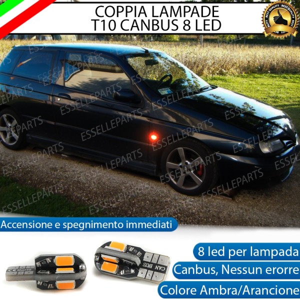 Coppia Lampade T10 W5W 8 LED per Frecce Laterali Alfa Romeo 145