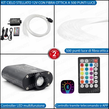 Kit Cielo Stellato Led per Alfa Romeo 4C 500 Fibre Ottiche da 2 Metri Multicolor
