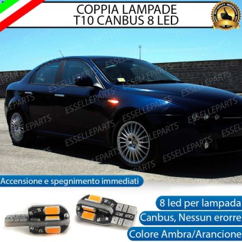 Coppia Lampade T10 W5W 8 LED per Frecce Laterali Alfa Romeo Brera Coppia Lampade T10 W5W 8 LED per Frecce Laterali Alfa Romeo Brera