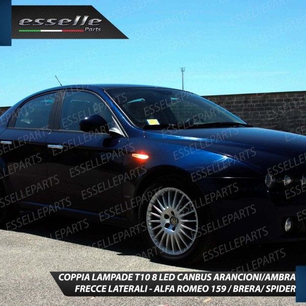 Coppia Lampade T10 W5W 8 LED per Frecce Laterali Alfa Romeo Brera