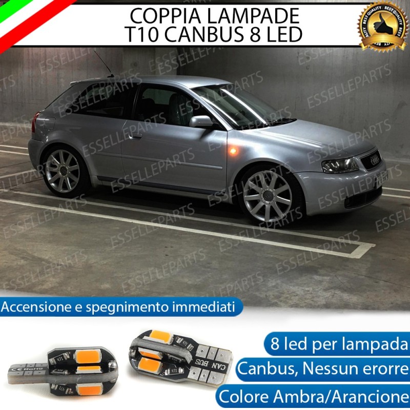 Coppia Lampade T10 W5W 8 LED per Frecce Laterali Audi A3 (8L)