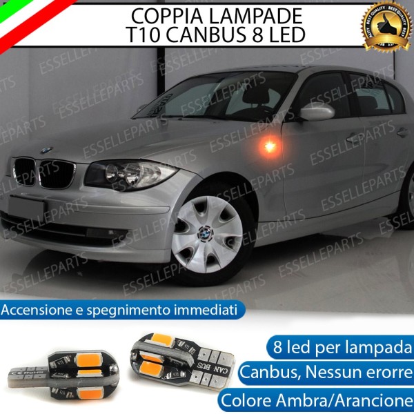 Coppia Lampade T10 W5W 8 LED per Frecce Laterali BMW Serie 1 E87 E88 E81 E82
