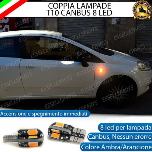Coppia Lampade T10 W5W 8 LED per Frecce Laterali PUNTO EVO ABARTH