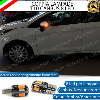 Coppia Lampade T10 W5W 8 LED per Frecce Laterali Ford Fiesta MK6 Restyling