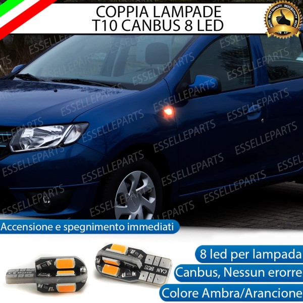 Coppia Lampade T10 W5W 8 LED per Frecce Laterali Dacia Sandero II