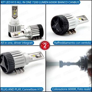 Kit LED H15 per Mercedes GLA X156 Abbaglianti / Luci Diurne 7200 LM Canbus LED