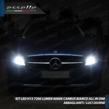 Kit LED H15 per Mercedes CLA W117 Abbaglianti / Luci Diurne 7200 LM Canbus LED