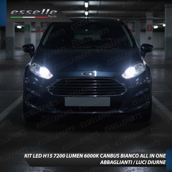 Kit LED H15 Ford Fiesta MK6 Restyling Con faro a parabola 7200 LM Canbus