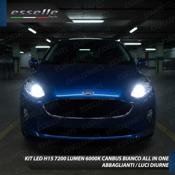 Kit LED H15 per Ford Fiesta MK7 Abbaglianti / Luci Diurne 7200 LM Canbus 6000K