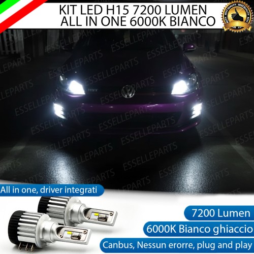 Kit LED H15 per VW Golf 7 Abbaglianti / Luci Diurne 7000 Lumen Canbus 6000K