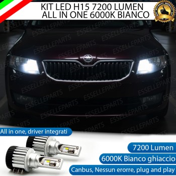 Kit LED H15 Skoda Octavia 5E Pre-Restyling Abbaglianti / Luci Diurne 7000 LM