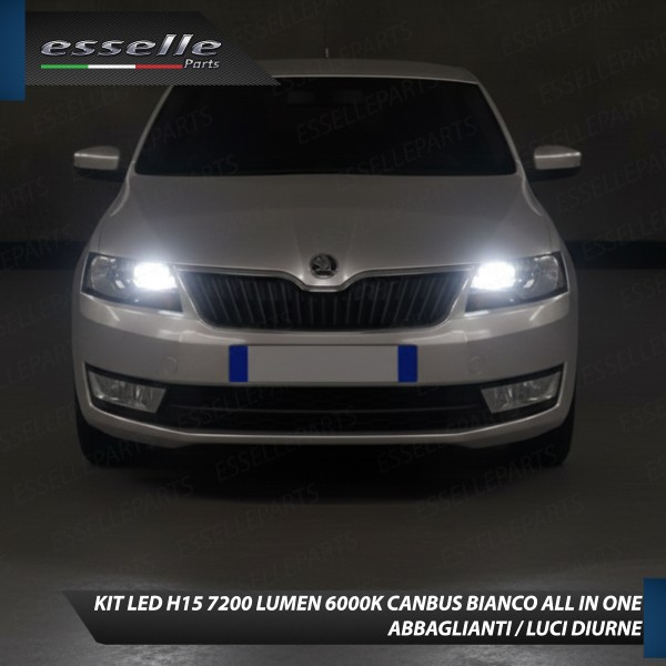 Kit LED H15 per Skoda Rapid Abbaglianti / Luci...