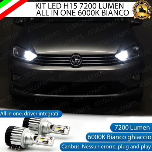 Kit LED H15 VW Sportsvan Fino al 2016 Abbaglianti / Luci Diurne 7000 LM Canbus