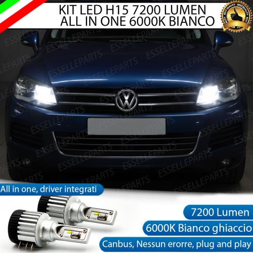 Kit LED H15 per VW Touareg 7P Abbaglianti / Luci Diurne 7000 Lumen Canbus 6000K