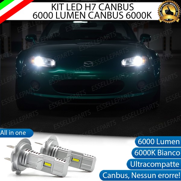 Kit LED H7 Mazda MX-5 MK3 6000K 6000 Lumen Canbus Compatte
