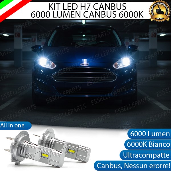 KIT LED H7 per Ford Fiesta MK6 Restyling Anabbaglianti 6000 Lumen 6000K Canbus