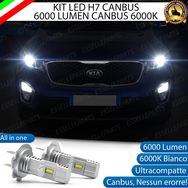 KIT LED H7 per Kia Sorento 3 Anabbaglianti 6000 Lumen 6000K ALL IN ONE Canbus