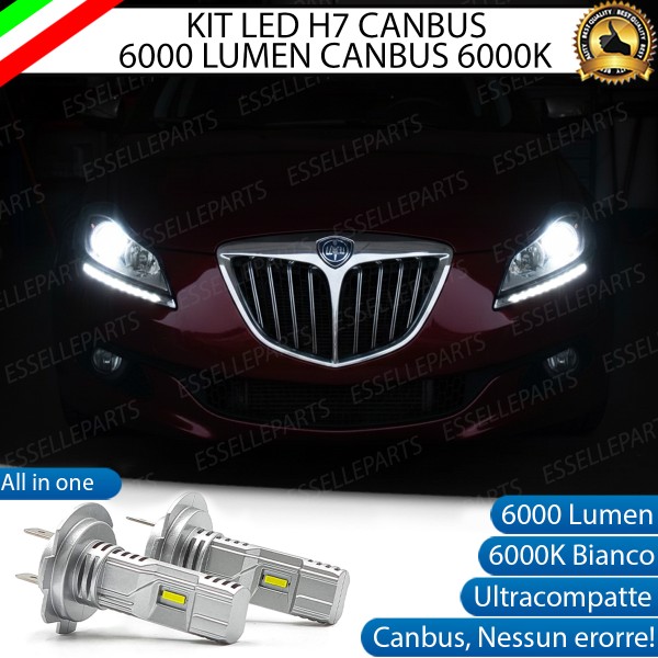 KIT LED H7 per Lancia Delta MK3 Anabbaglianti 6000 Lumen 6000K ALL IN ONE Canbus