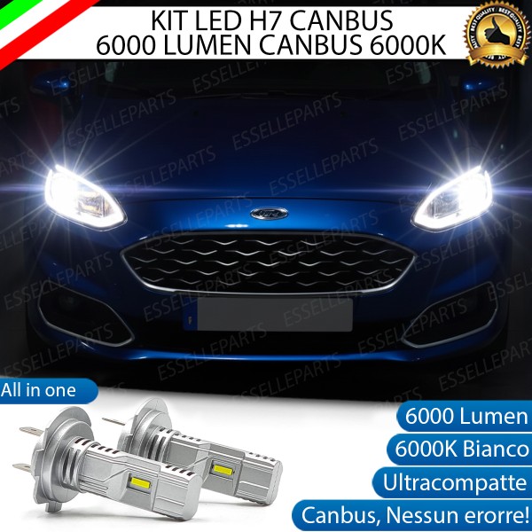 KIT LED H7 per Ford Fiesta MK7 Anabbaglianti 6000 Lumen 6000K ALL IN ONE Canbus