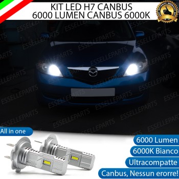 KIT LED H7 per Mazda 2 MK1 Anabbaglianti 6000 Lumen 6000K ALL IN ONE Canbus