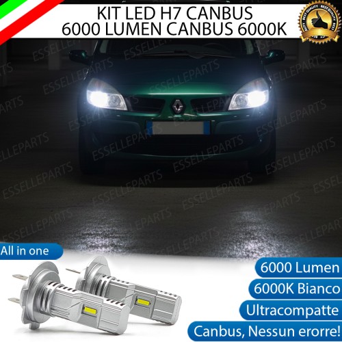 KIT LED H7 per Renault Scenic 2 Anabbaglianti 6000 Lumen 6000K ALL IN ONE Canbus