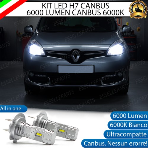 KIT LED H7 per Renault Scenic 3 Anabbaglianti 6000 Lumen 6000K ALL IN ONE Canbus