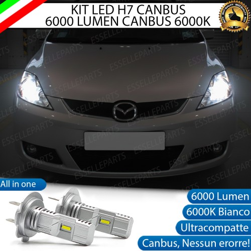 KIT LED H7 per Mazda 5 MK1 Anabbaglianti 6000 Lumen 6000K ALL IN ONE Canbus