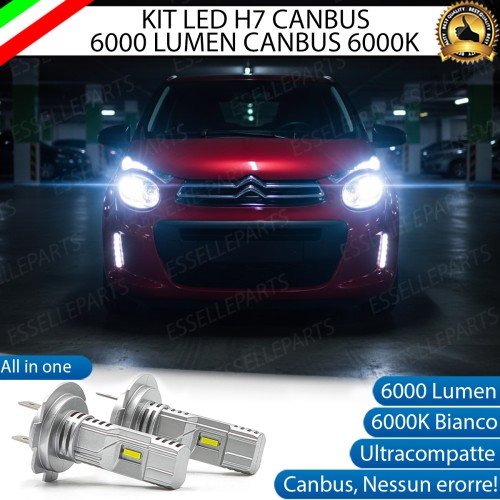 KIT LED H7 per Citroen C1 MK2 Anabbaglianti 6000 Lumen 6000K ALL IN ONE Canbus