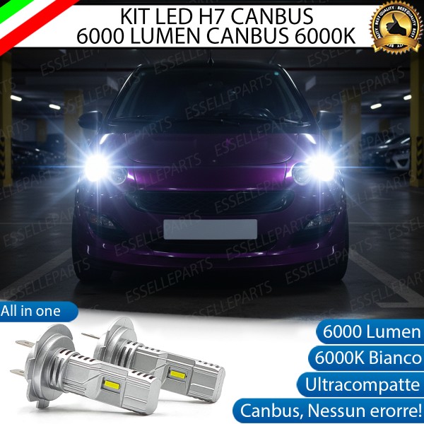 Kit LED H7 Smart Forfour 6000K 6000 Lumen Canbus Compatte