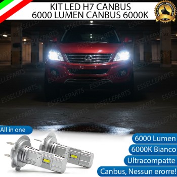 KIT LED H7 per Great Wall H6 Anabbaglianti 6000 Lumen 6000K ALL IN ONE Canbus