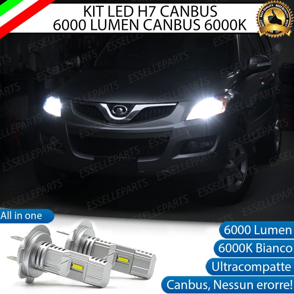 KIT LED H7 per Great Wall HOVER 5 Anabbaglianti 6000 Lumen 6000K BIANCO Canbus