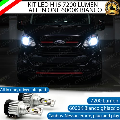 Kit LED H15 per Ford Transit Custom con fari lenticolari 7000 Lumen Canbus