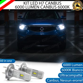 KIT LED H7 per Ssangyong Korando MK3 Dal 2013 Anabbaglianti 6000 LM 6000K Canbus